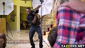 Hot milf dives right in sucking Kyle Mason's huge monster cock 😍💦