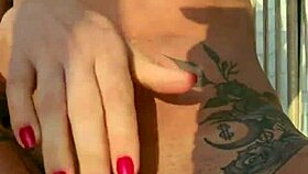 exhibiting hot on balcony for neighbors thrill