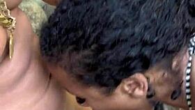 45-year-old brazilian milf gives outdoor public sex to young stud at waterfall first time!