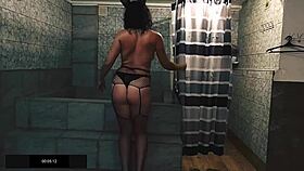 Wil je neuken in sauna met zwarte kousen fishnets?