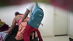 student rams milf doggystyle after sloppy bent over blowjob!