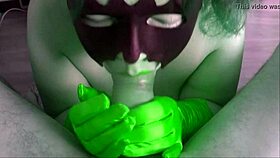 helgafoxxy's wild blowjob in crazy color madness?