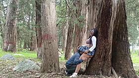 old farmer pounds tight young college girl's juicy pussy in outdoor field gaping orgasm