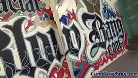 teen blonde sucks jerks big black cocks in wild blowbang