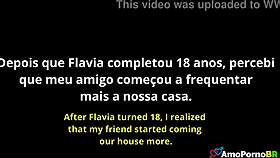 brazilian teen brunette sucks big tits blowjob with taboo friend