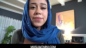 hijab slut rides stepbros monster cock hard 😍 pov teen pounding action 🔥