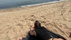Real Brunette Latina Rides Boyfriend Cock Public Beach Frenzy