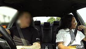 rookie cop babe joins her coworker for wild outdoor threesome in uniform