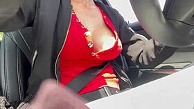 Italian milf Artemisia flashes her horny big tits on sexy car ride