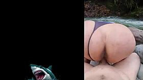 hot venezuelan latina pounds raw sex beside the river!