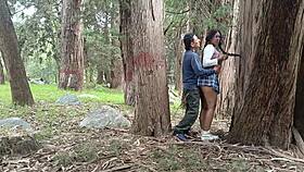 old farmer pounds tight young college girl's juicy pussy in outdoor field gaping orgasm