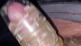 I breed my fleshlight handsfree in public while exhibitionists watch my cumshot explosion