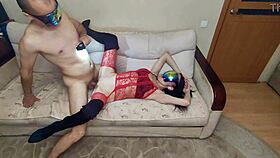 Wife In Stockings Cheats With Neighbor's Huge Cock!