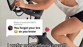 Girl's Nipples Slip During Intense Workout Routine