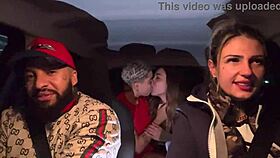 hey, uber driver picks up lesbian couple at airport and they all lick and squirt in the car