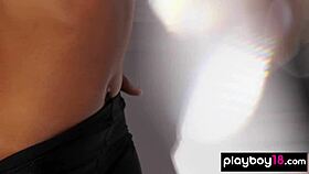 imagine skinny ebony ballerina jahla pope stripping naked mid-workout temptation