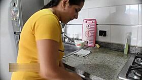 horny mature latina tempts lover with enhancer for steamy home fuck session