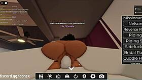 Gringa perrita bends over begging for doggystyle pounding during wild roblox game
