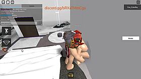 Spanish stud pounds fiery redhead in roblox condo fuckfest
