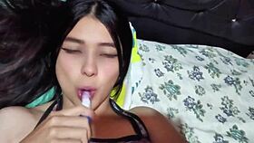 young asian housewife spreads her sweet pussy wide on homemade cam