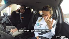 busty milf pounds big cock publicly during intense driving lesson orgasm