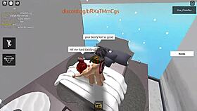 Spanish stud pounds fiery redhead in roblox condo fuckfest