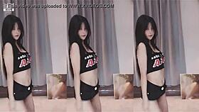 chinese girl dances slim toned body