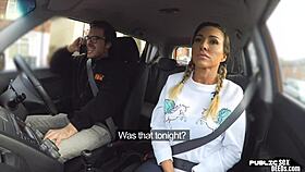 busty milf pounds big cock publicly during intense driving lesson orgasm