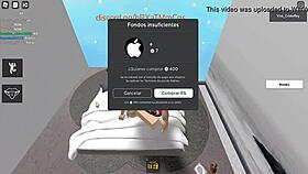 Spanish stud pounds fiery redhead in roblox condo fuckfest