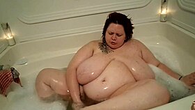 daytona hale's huge wet tits tease in steamy bath play