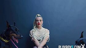 Blonde model Allie Nicole poses her round ass hotly