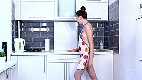 Hairy Pussy Solo Kitchen Fingering Frenzy!