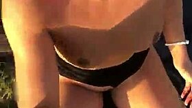 She drops to knees for his deepthroat outdoor cum finish