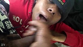 ebony babe trim sucking huge black cock deep and sloppy
