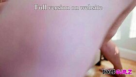 inked tattooed blonde milf chokes on big cock before rough pussy pounding