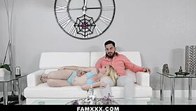 gorgeous petite blonde seduces with doggystyle and missionary pounding