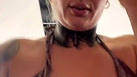 Gym pussy workout on cock public outdoor fun