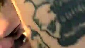 She drops to knees for his deepthroat outdoor cum finish