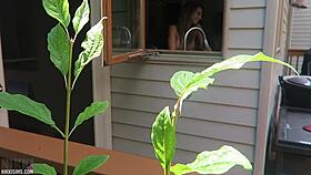 Nikki's juicy cheeks bounce wildly as she's taken from behind doggystyle