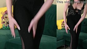 kit summers tries on leggings and models awful shirt