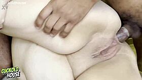 Married bbw milf gangbanged hard with anal banging and shaved pussy creampies