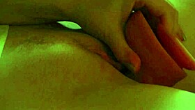 Pretty teen fucks wet pussy to slow-motion orgasm