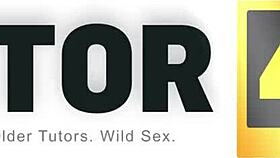 blonde tutor with glasses caught with sex toys gets bent over for doggystyle pounding