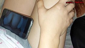 Woman Watches Porn, Grabs Cock For Handjob, Begs Fuck Till Squirting Orgasm