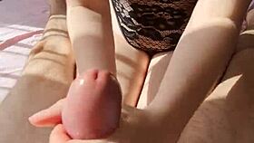 hot sunny handjob cumshot massage lingerie