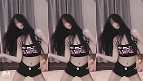 chinese girl dances slim toned body