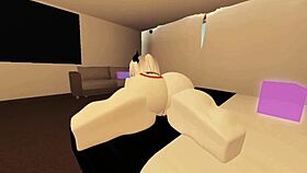 Shy roblox girl turns slutty riding big cock wildly