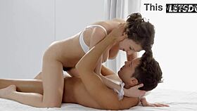 emylia argan with big natural tits gives soft sensual spooning sex and cum on ass to client