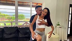 Boyfriend Pounds My Tight Pussy During Intense Workout Session