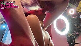 Bold interracial face fucking shreds black babe underneath!